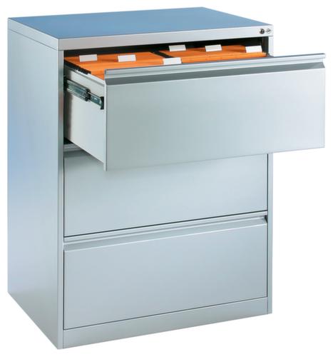 C+P Hangmappenkast met handvatten, 3 uittrekelementen, RAL7035 lichtgrijs/RAL7035 lichtgrijs