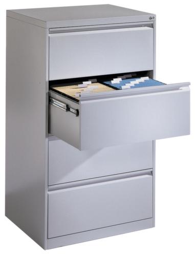 C+P Hangmappenkast met handvatten, 4 uittrekelementen, RAL7035 lichtgrijs/RAL7035 lichtgrijs