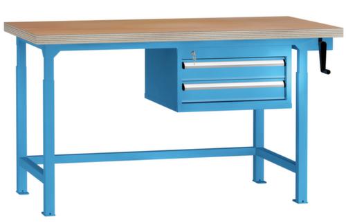 KLW Lutz In hoogte verstelbare werkbank met laden, 2 laden