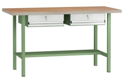 KLW Lutz Werkbank met multiplexplaat, 2 laden, 1/2 legbord