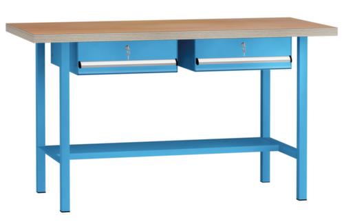 KLW Lutz Werkbank met multiplexplaat, 2 laden, 1/2 legbord
