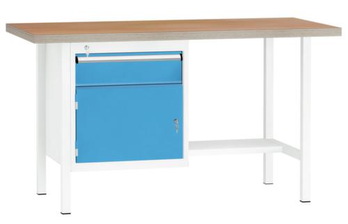 KLW Lutz Werkbank met multiplexplaat, 1 lade, 1 kast, 1/2 legbord