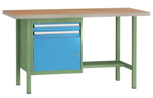 KLW Lutz Werkbank met multiplexplaat, 2 laden, 1/2 legbord
