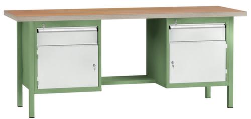 KLW Lutz Werkbank met multiplexplaat, 2 laden, 2 kasten, 1/2 legbord