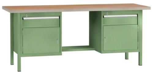 KLW Lutz Werkbank met multiplexplaat, 2 laden, 2 kasten, 1/2 legbord