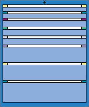 Thurmetall Ladekast met breedte van 1005 mm, 8 lade(n)