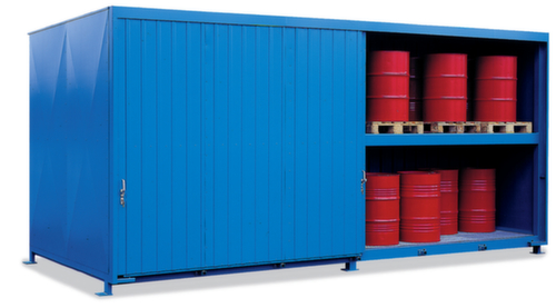 Lacont Stellingcontainer voor gevaarlijke stoffen voor maximaal 120 vaten van 200 liter