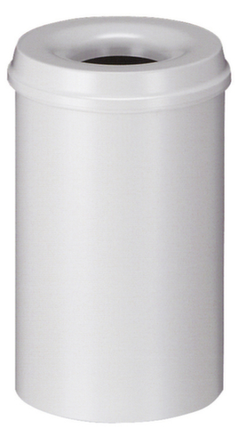 Zelfdovende prullenmand van staal, 20 l, grijs, bovendeel grijs