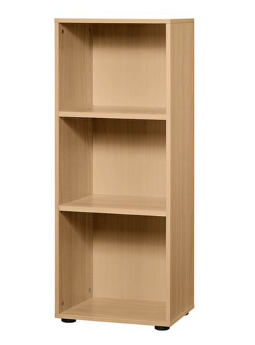 Kantoorstelling Up and Down met achterwand, breedte 400 mm, 3 OH, beuken