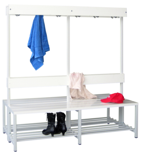 PAVOY Kleedkamerbank Basis RAL7035 met haken en kunststof strips