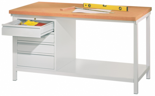 PAVOY Werkbank met verschillende soorten onderbouw, 1 ladeblok, 1 legbord