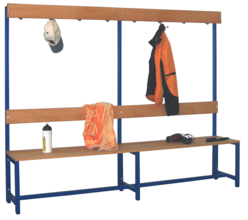 PAVOY Kleedkamerbank Basis met haken en houten strips