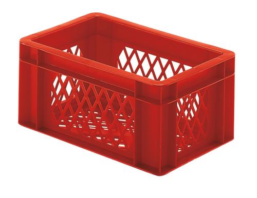 Euronorm-stapelbak geperforeerde wanden + bodem, rood, inhoud 5,5 l