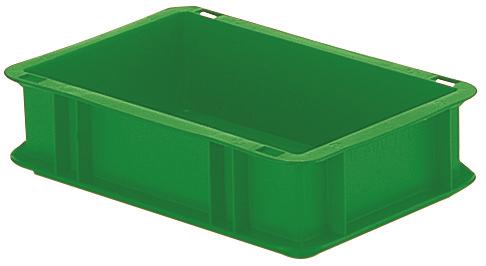 Euronorm-stapelbak gesloten wanden + bodem, groen, inhoud 2,7 l