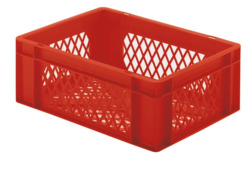 Euronorm-stapelbak geperforeerde wanden + bodem, rood, inhoud 13 l