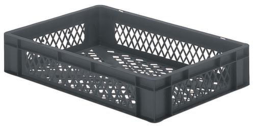 Euronorm-stapelbak geperforeerde wanden + bodem, grijs, inhoud 22 l