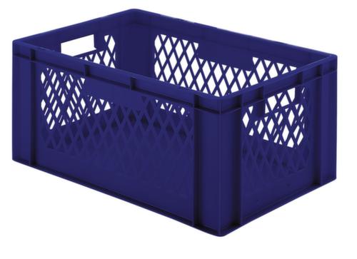 Euronorm-stapelbak geperforeerde wanden, blauw, inhoud 51 l