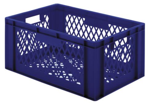 Euronorm-stapelbak geperforeerde wanden + bodem, blauw, inhoud 51 l