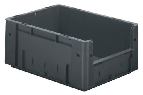 Euronorm-stapelbak met ingreep, grijs, inhoud 14,5 l