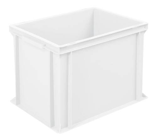 Euronorm stapelcontainers Basic met versterkte geribbelde bodem, wit, inhoud 31 l