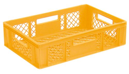 Euronorm stapelcontainers Basic met versterkte geribbelde bodem, geel, inhoud 27 l