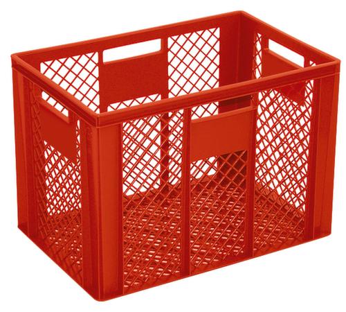 Euronorm stapelcontainers Basic met versterkte geribbelde bodem, rood, inhoud 83 l