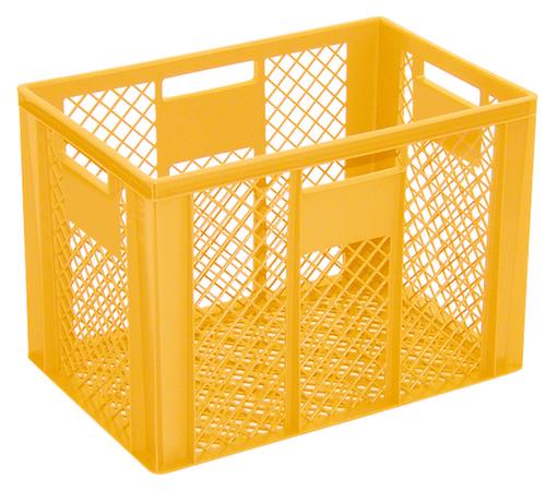 Euronorm stapelcontainers Basic met versterkte geribbelde bodem, geel, inhoud 83 l