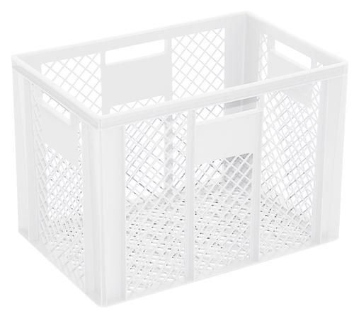 Euronorm stapelcontainers Basic met versterkte geribbelde bodem, wit, inhoud 83 l