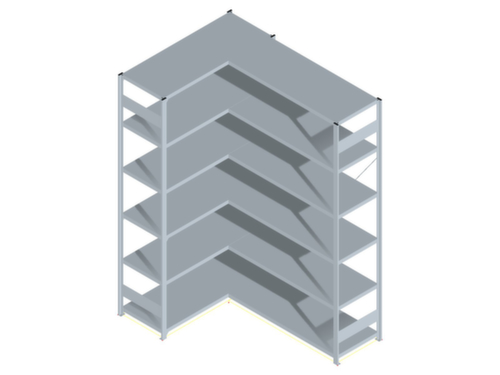 hofe Systeeminhaakstelling in standaard uitvoering, hoogte x breedte x diepte 2500 x 1360 x 535 mm, 6 legborden