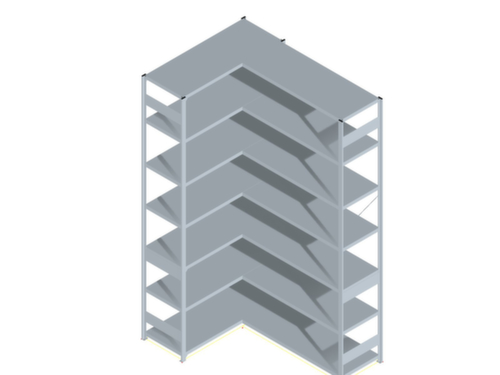 hofe Systeeminhaakstelling in standaard uitvoering, hoogte x breedte x diepte 3000 x 1360 x 535 mm, 7 legborden