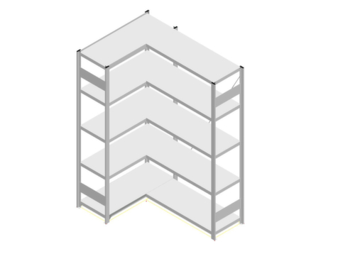 hofe Systeeminhaakstelling in standaard uitvoering, hoogte x breedte x diepte 2000 x 1060 x 435 mm, 5 legborden
