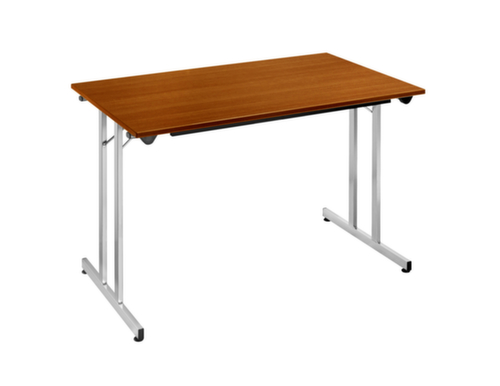 Stapelbare multifunctionele klaptafel, breedte x diepte 1200 x 700 mm, plaat kersenboom