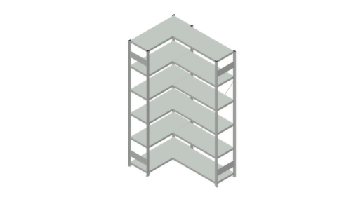 hofe Systeeminhaakstelling in standaard uitvoering, hoogte x breedte x diepte 2500 x 1060 x 435 mm, 6 legborden