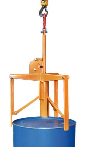 Vatengrijper voor vaten van 60/120 liter voor stalen en kunststof vaten, opname staand