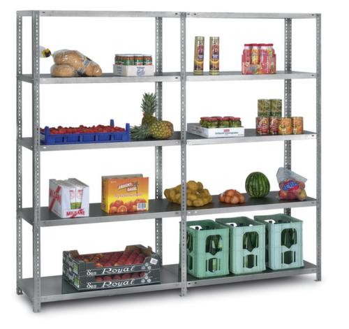 hofe RVS stelling, hoogte x breedte x diepte 2500 x 1000 x 600 mm, 6 legborden