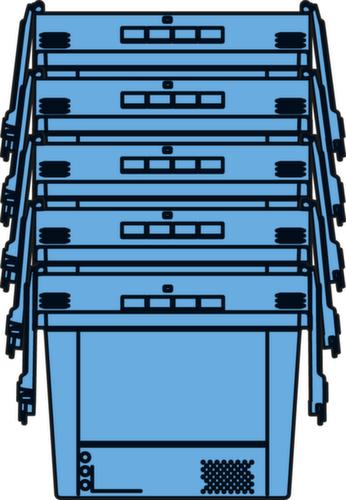 BITO Herbruikbare bak verzegelbaar, inhoud 76 l, Tweedelig scharnierdeksel