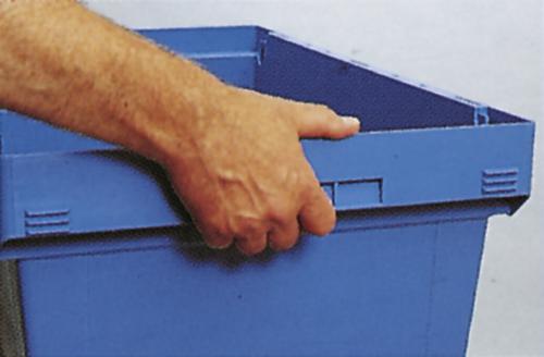 BITO Herbruikbare bak verzegelbaar, inhoud 76 l, Tweedelig scharnierdeksel