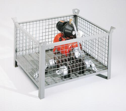 Gaasbox met plaatstalen bodem, lengte x breedte 1200 mm x 800 mm