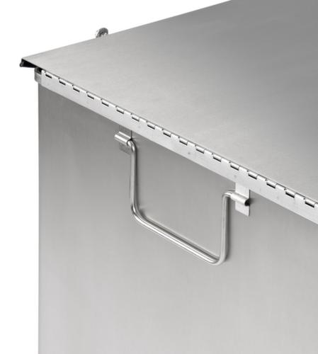 Industriële pedaalemmer met draaggreep, 27 l, wit, deksel wit