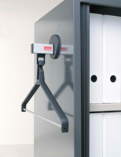 van Esch Magnetische wandkapstok met uitneembare kledinghangers, met 1 afneembare kledinghanger, aluminiumkleurig/RAL9005 gitzwart