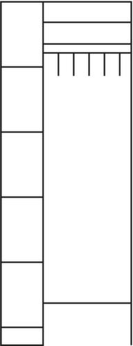 C+P Locker met kapstok Classic met 5 vakken, breedte 740 mm