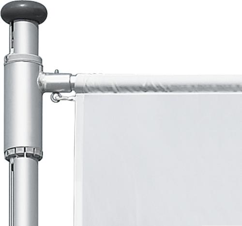 Vlaggenmast met intern hijsmechanisme en handzwengel