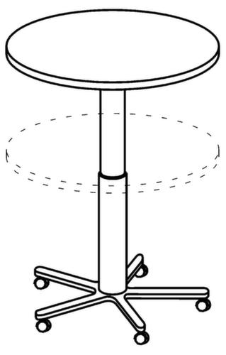 In hoogte verstelbare kolomheftafel Terra Nova, Ø 800 mm, plaat lichtgrijs