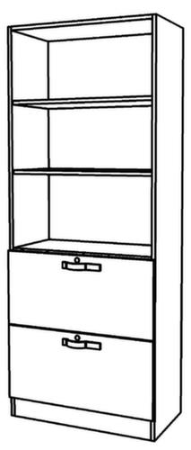 Combi-schroefbare rekken Up and Down met HR-laden, 3 stellingvakken, breedte 800 mm, grijs/grijs