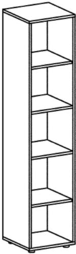 Gera Kantoorstelling Milano, breedte 400 mm, 6 OH, lichtgrijs