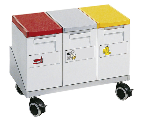 Chassis voor 3 recyclebare dozen, voor 15 l bak