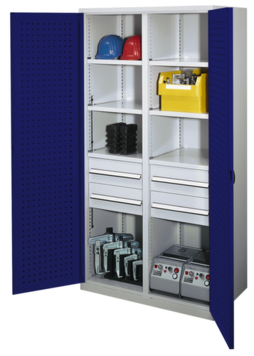 Kappes Zware geperforeerde paneelkast RasterPlan® extra diep + met tussenschot in het midden, 4 lade(n)