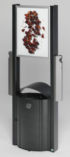 VAR Combi-asbak AG 78 met reclamevlak en dak, antiek zilver