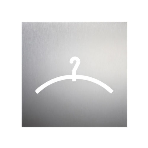 Deurbord met RVS pictogram, "Kledinghaak"