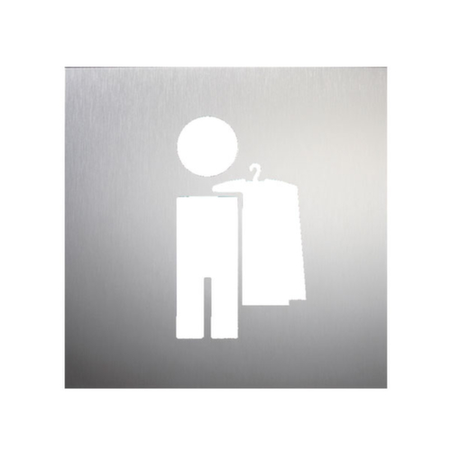 Deurbord met RVS pictogram, "garderobe"